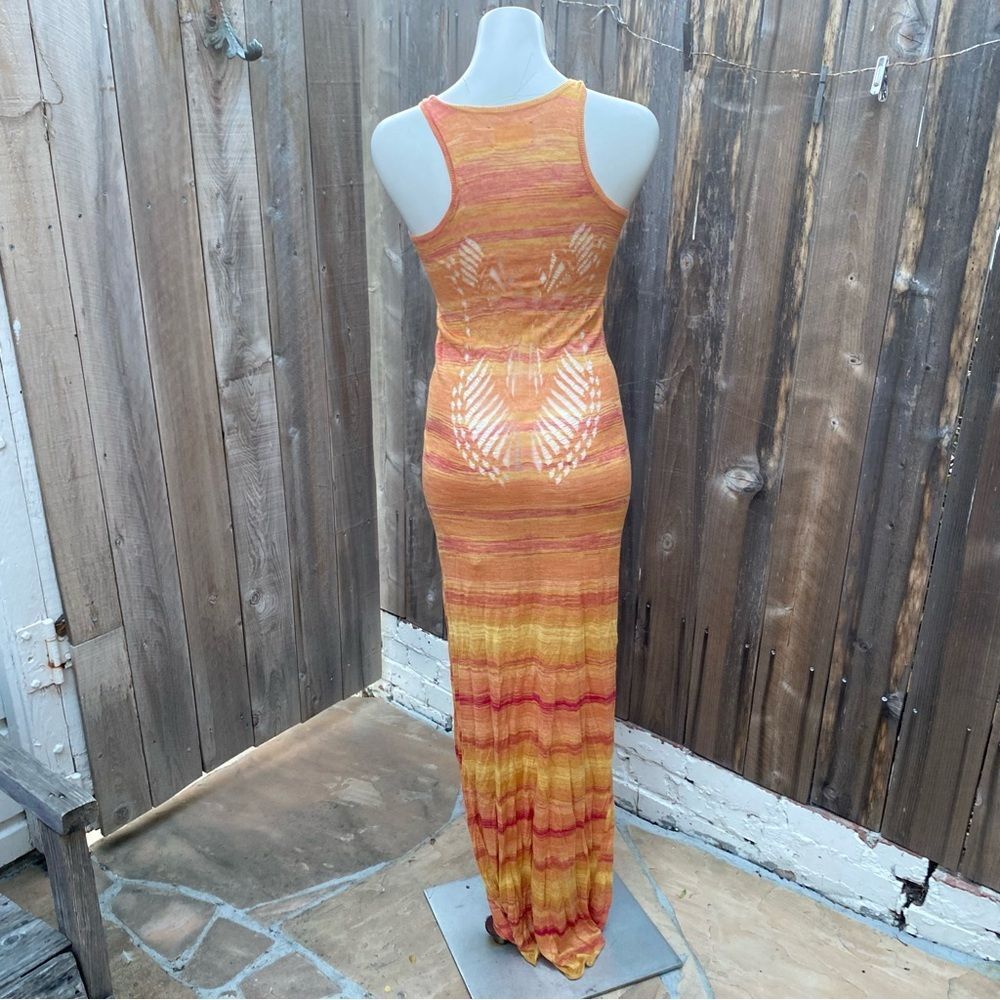 Zadig & Voltaire vintage Vibrant Orange Knit sheet maxi dress size medium - Picture 10 of 14